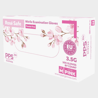 Γάντια νιτριλίου χωρίς πούδρα PPS ROSE SAFE PF - 3