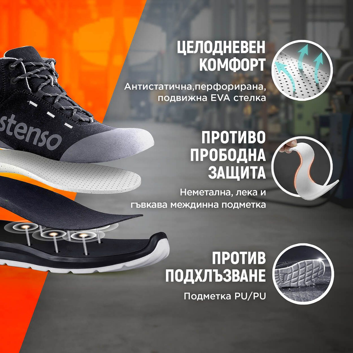 Παπούτσια εργασίας JETT BLACK ANKLE MF S3 - 2