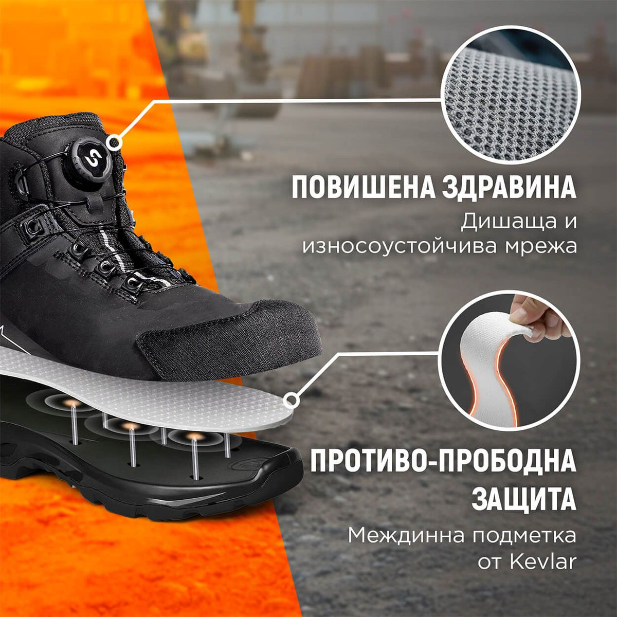 Παπούτσια εργασίας  RULER MID S3S FO SR BLACK - 2