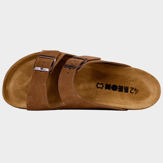 Ανδρικές παντόφλες LEON MAN BROWN SUEDE - 2