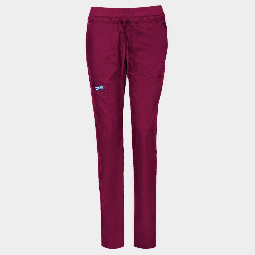 Γυναικείο ιατρικό παντελόνι CHEROKEE MR TAPERED BURGUNDY WWE105 - 1