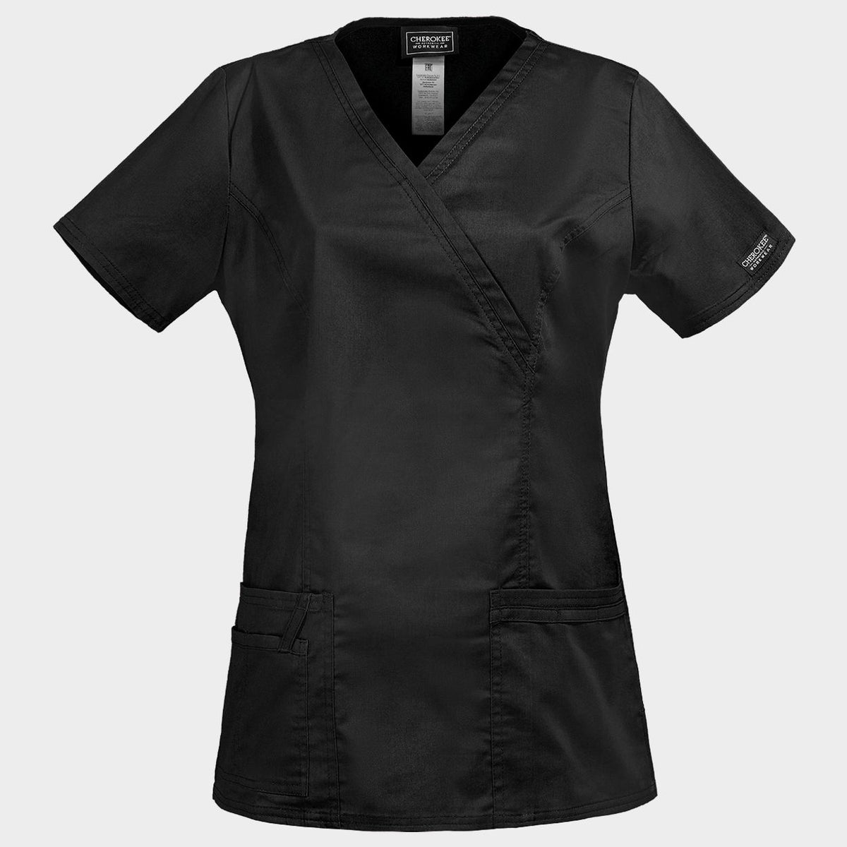 Γυναικεία ιατρική μπλούζα CHEROKEE WRAP BLACK WWE4728 - 1