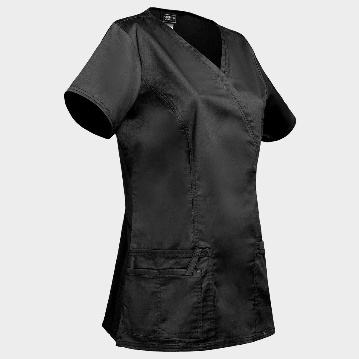 Γυναικεία ιατρική μπλούζα CHEROKEE WRAP BLACK WWE4728 - 4