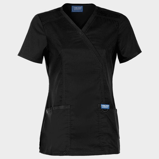 Γυναικεία ιατρική μπλούζα CHEROKEE WRAP BLACK WWE610 - 1