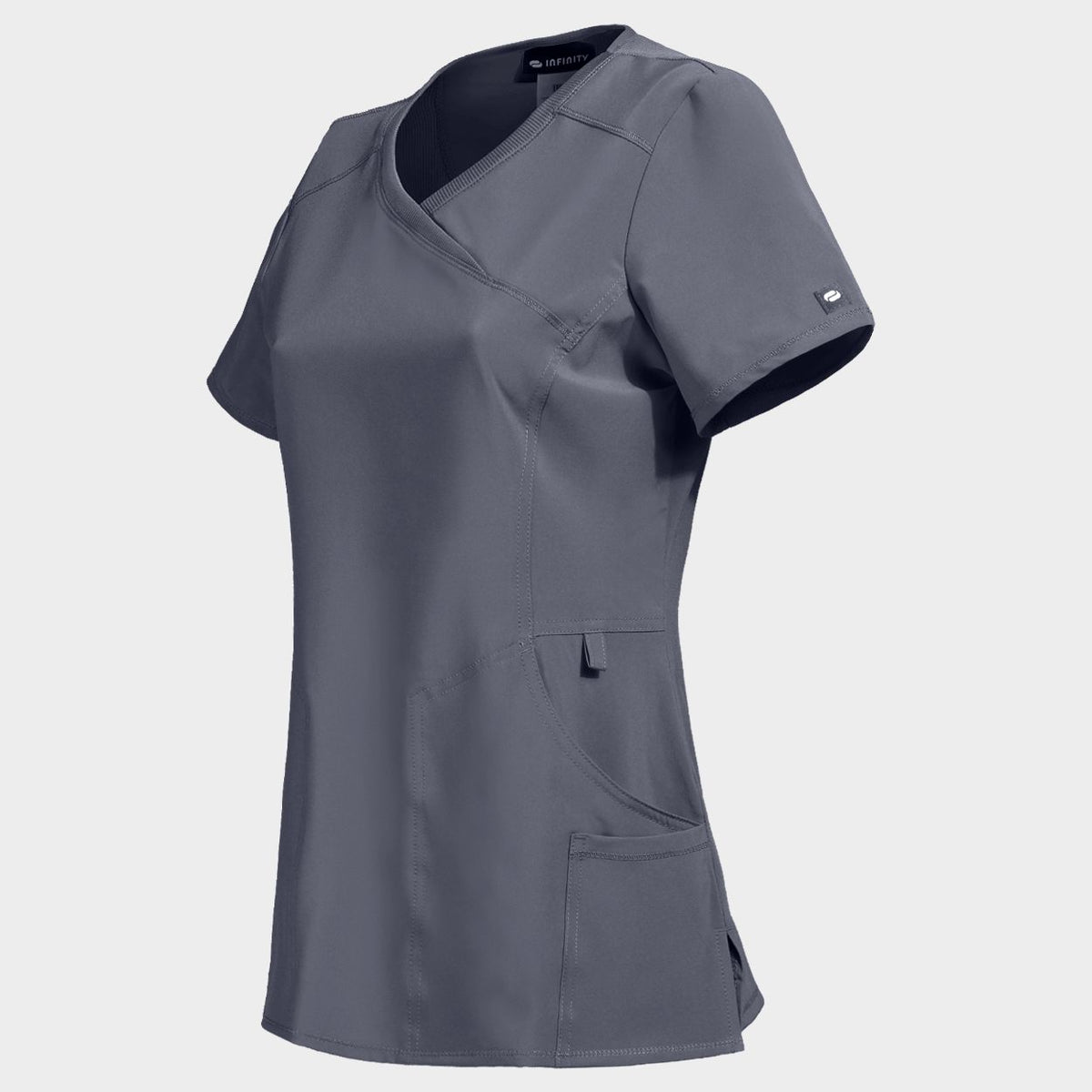 Γυναικεία ιατρική μπλούζα CHEROKEE WRAP GREY CKE2625A - 3