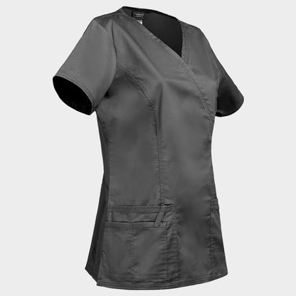 Γυναικεία ιατρική μπλούζα CHEROKEE WRAP GREY WWE4728 - 4