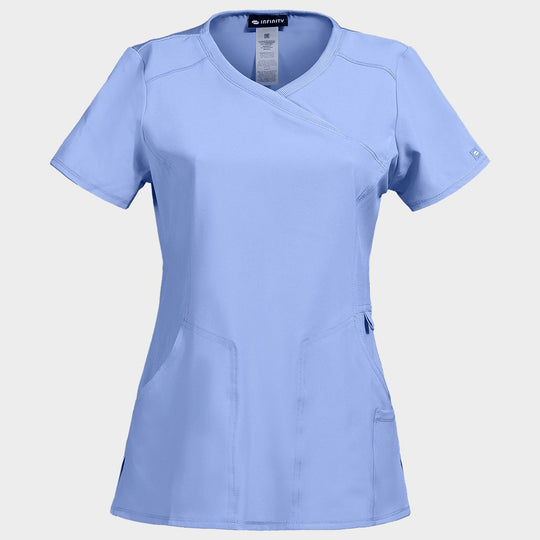 Γυναικεία ιατρική μπλούζα CHEROKEE WRAP LIGHT BLUE CKE2625A - 1