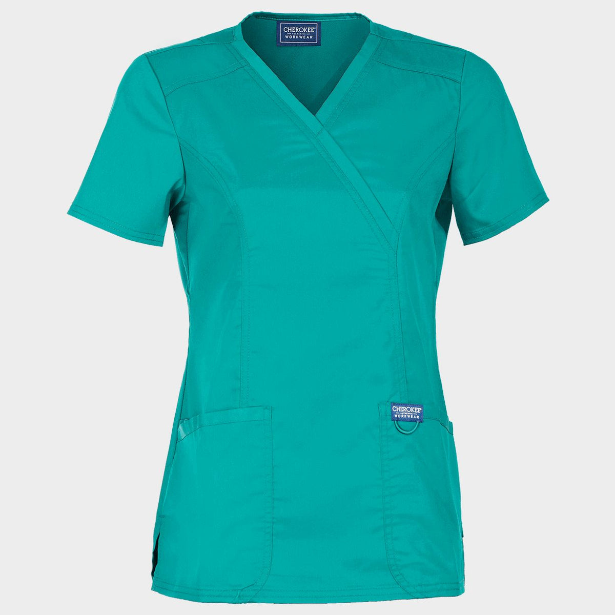 Γυναικεία ιατρική μπλούζα CHEROKEE WRAP TEAL BLUE WWE610 - 1