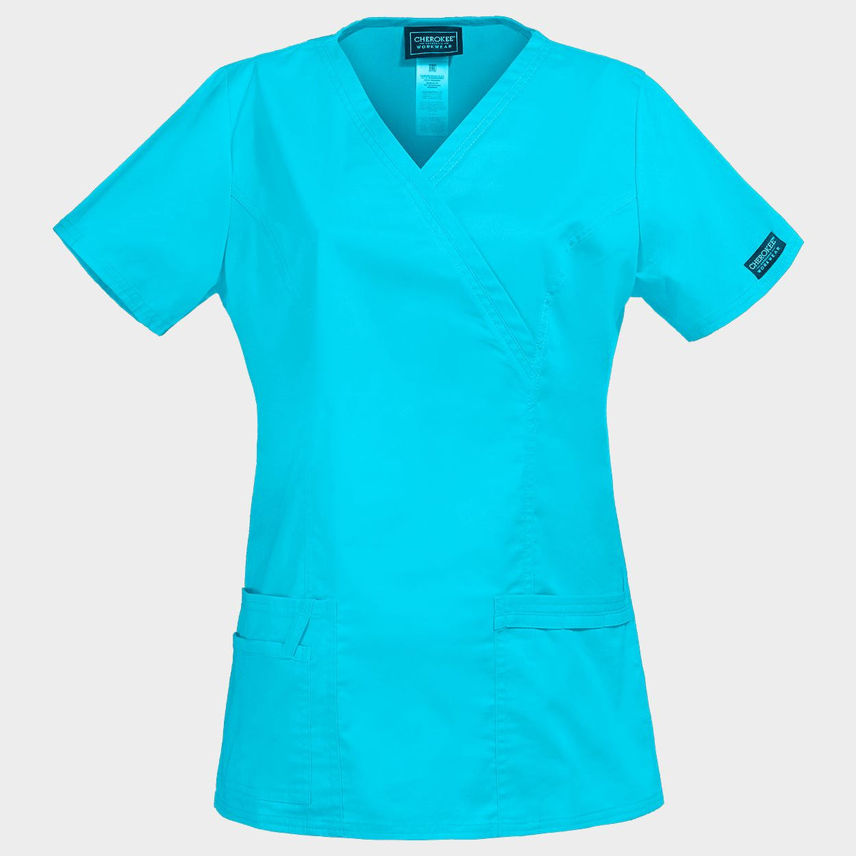 Γυναικεία ιατρική μπλούζα CHEROKEE WRAP TURQUOISE WWE4728 - 1
