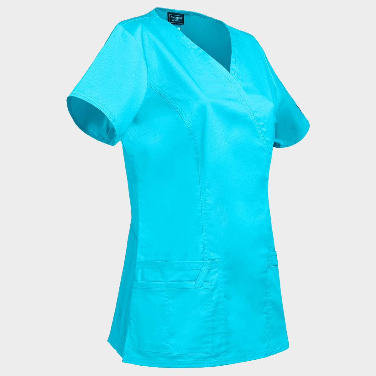 Γυναικεία ιατρική μπλούζα CHEROKEE WRAP TURQUOISE WWE4728 - 4