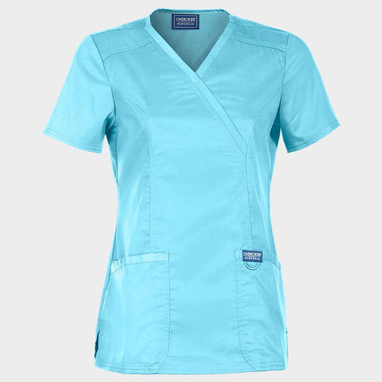 Γυναικεία ιατρική μπλούζα CHEROKEE WRAP TURQUOISE WWE610 - 1