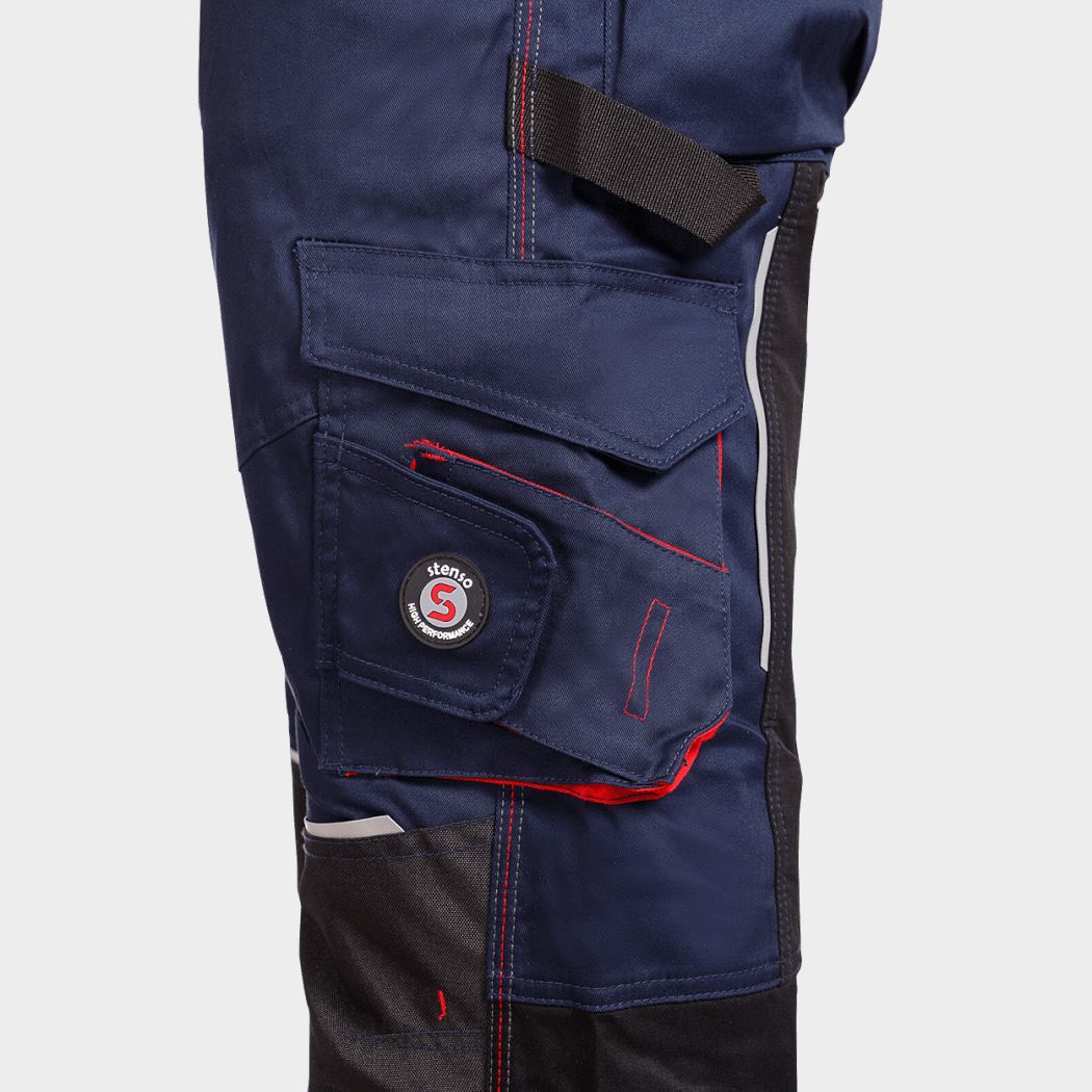 Ολόσωμη φόρμα εργασίας REVOLT 4STRETCH DARK BLUE/BLACK/RED - 5