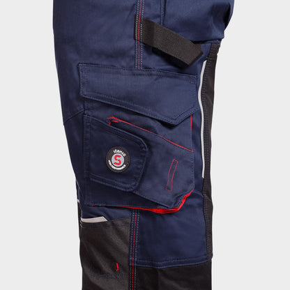 Ολόσωμη φόρμα εργασίας REVOLT 4STRETCH DARK BLUE/BLACK/RED - 5