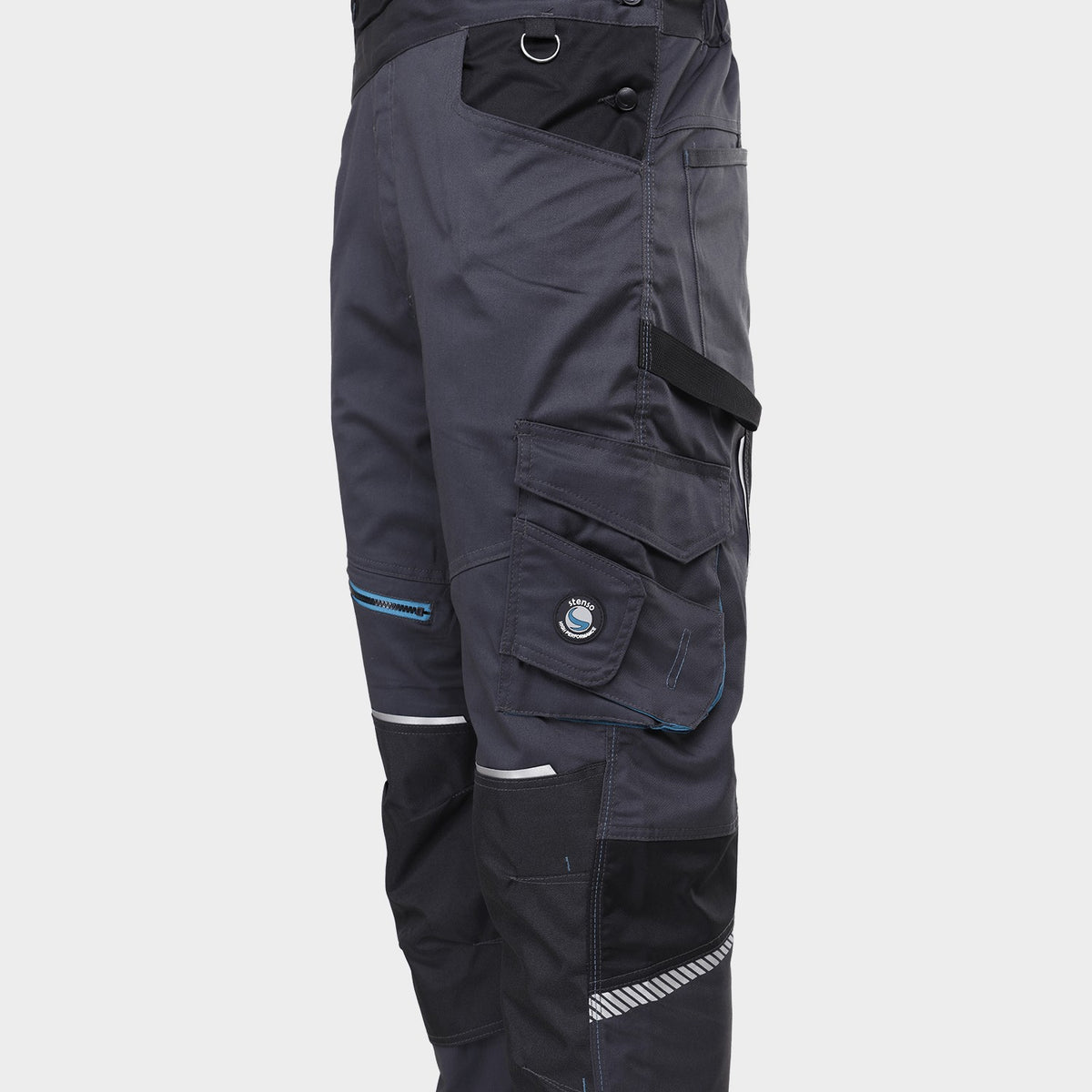 Ολόσωμη φόρμα εργασίας REVOLT 4STRETCH GREY/BLACK/PETROL - 4