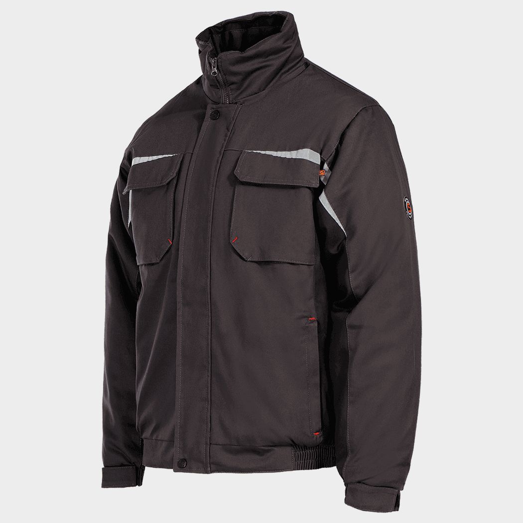Μπουφάν εργασίας KASTOR WINTER GREY COTTON GREY/BLACK - 3