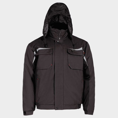 Μπουφάν εργασίας KASTOR WINTER GREY COTTON GREY/BLACK - 6