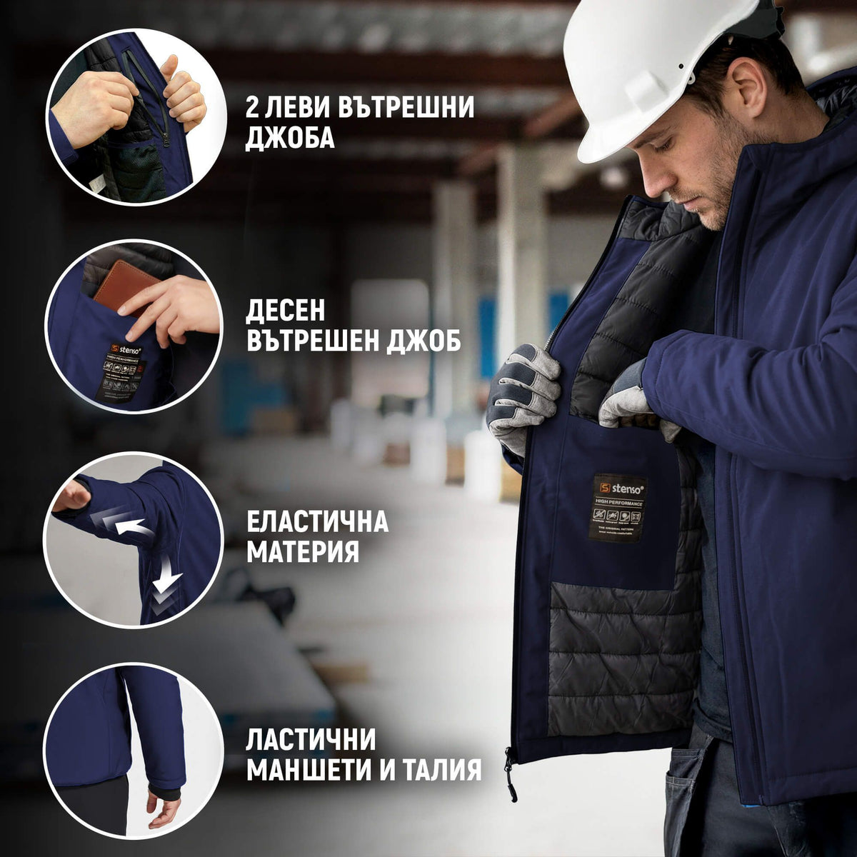 Μπουφάν εργασίας REEF PAD SOFTSHELL DARK BLUE - 4