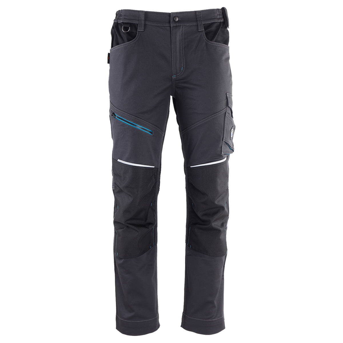 Παντελόνι εργασίας REVOLT 4STRETCH GREY/BLACK/PETROL - 1