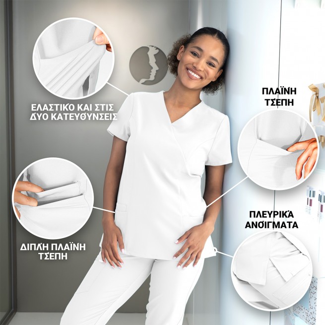Γυναικεία ιατρική μπλούζα NOBBY WHITE - Stenso.gr