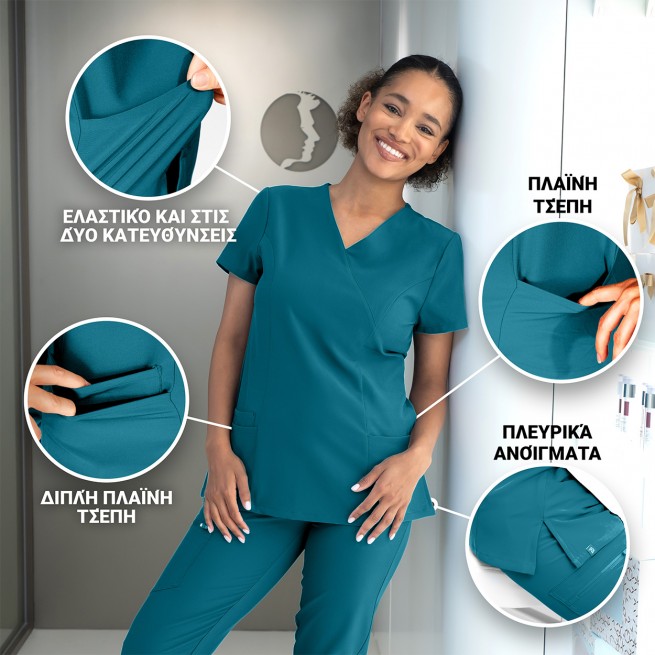 Γυναικεία ιατρική μπλούζα NOBBY PETROL - Stenso.gr