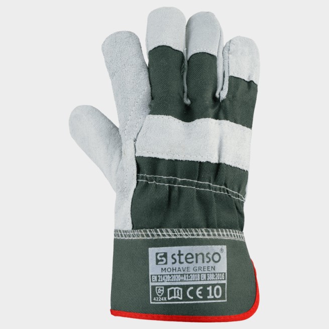 Γάντια από δέρμα και ύφασμα MOHAVE GREEN - Stenso.gr