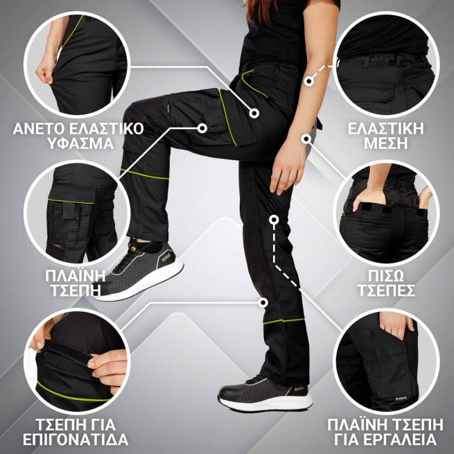 Γυναικείο παντελόνι BELLA STRETCH BLACK - Stenso.gr